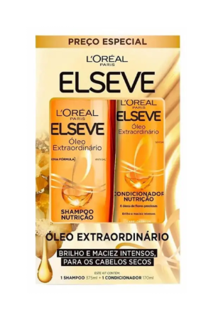 KIT SHAMPOO 375ML E CONDICIONADOR 170ML ELSEVE ÓLEO EXTRAORDINáRIO